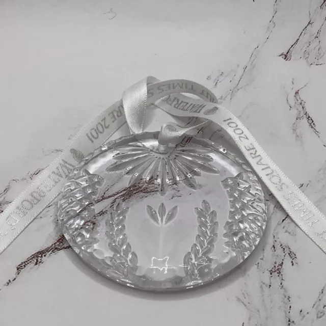 Waterford Crystal Times Square 2001 Collection Disc Ornament 3” X 3”