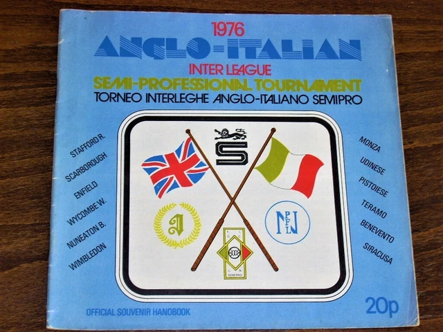 COPPA ANGLOITALIANA 1976 Udinese Monza Benevento Siracusa Pistoiese