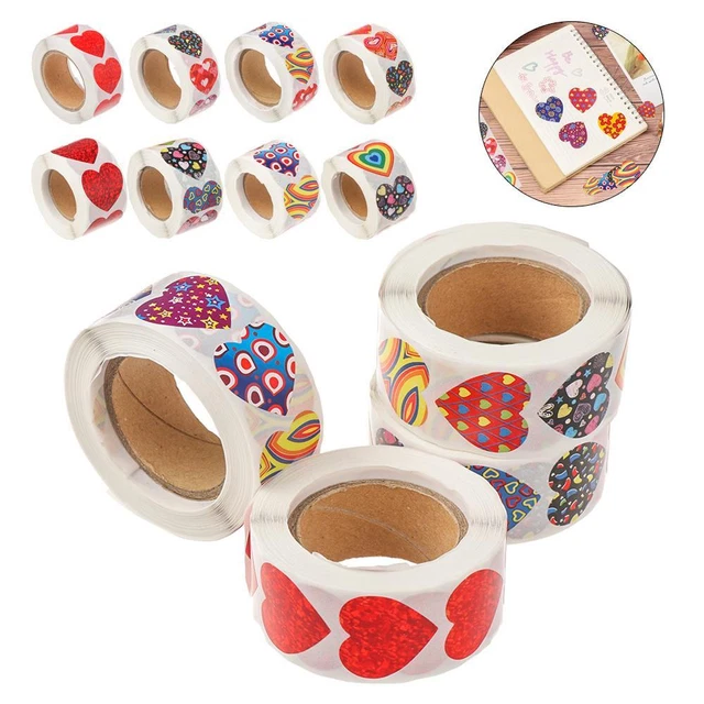 Pegatina con sello embalaje de papel pegatinas etiquetas con forma de corazón