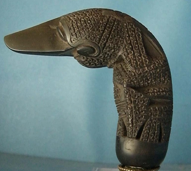Schöner Keris- / Krisgriff, Lampong, Sumatra, Büffelhorn