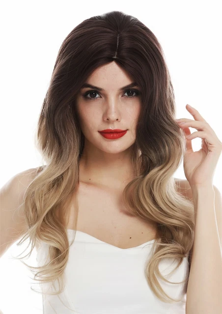 Perruque Longue Femme Synthétique 50cm - Raie Milieu, Dégradé Noir/bleu - Marque Wig Me Up, Neuve Avec étiquettes