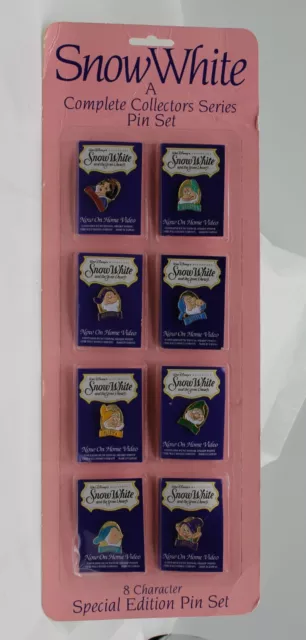 DISNEY SNOW WHITE 7 DWARFS  Complete Collector Series Set 8 Pins Vintage, Sealed