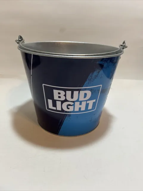 Bud Light Beer Metal Bar Ice Bucket Ice Pail Tip