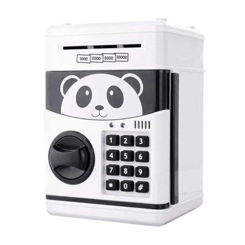 PANDA Bank Safe Money Box Bank Electronic Key Open Lock ATM Cash Coin Kids Gift