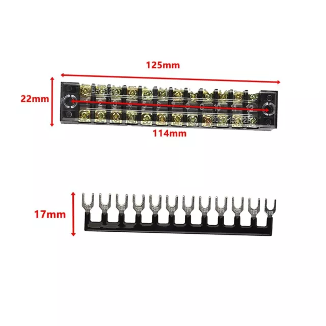 Terminal Block 12 Position Dual Row Wire Connector Screw Terminal Barrier Strip 2