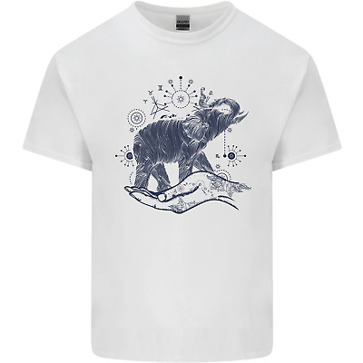 Sacrale Stile Elefante meditazione Tattoo ART DA UOMO COTONE T-Shirt Tee Top