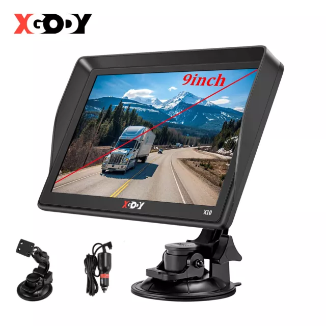 XGODY 9'' HD Screen GPS Navigator Navigation 2D/3D 8GB ROM 256MB Free AU Maps FM