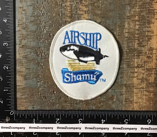 Vintage AIRSHIP SHAMU Orca Whale Sea World Iron-On Patch Twill