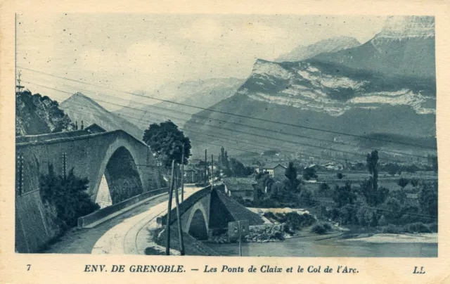 *14862 cpa approx. de Grenoble - les bridges de Claix et le Col de l'Arc