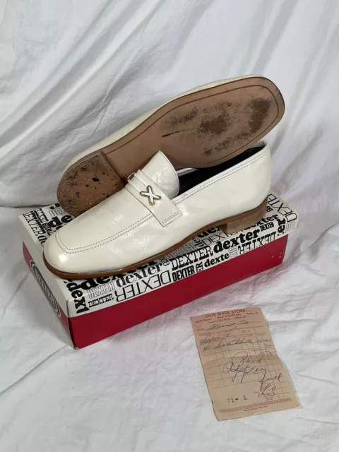 Vintage Dexter Handsewn Classic white Leather Penny Loafers 10.5 C EUC