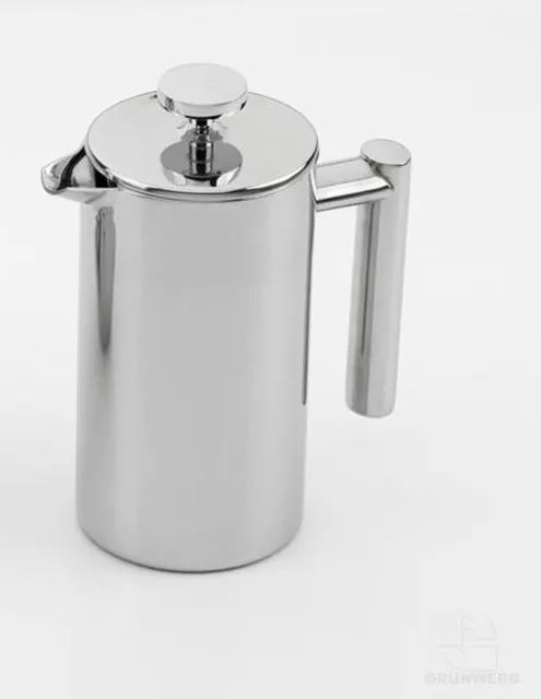 Grunwerg 8 Cup Straight Double Wall Stainless Steel Cafetiere 2