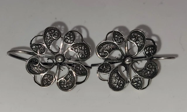 Boucles D'Oreilles Dormeuses Argent Massif – Disques Ambre Foncé