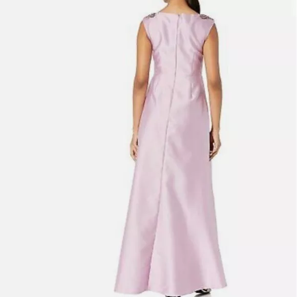 NWT Adrianna Papell Women Mikado Luxury Lavender Hi Low Gown Long Dress sz 2 3