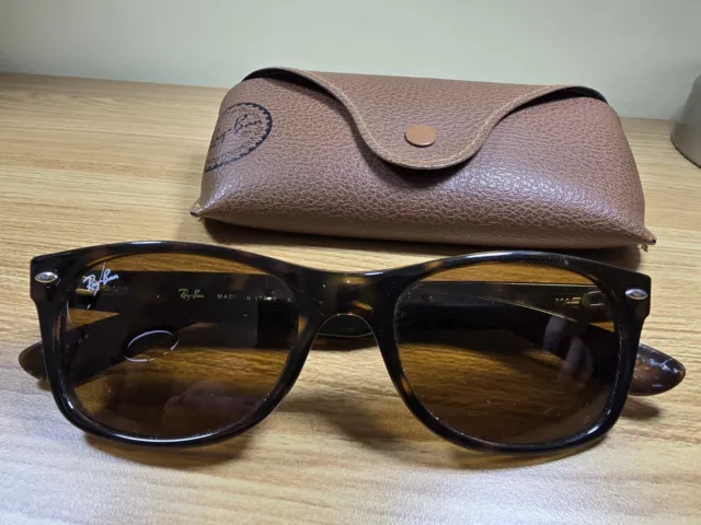 Ray-Ban RB2132 New Wayfarer Classic Sunglasses Tortoise/ Brown With Case