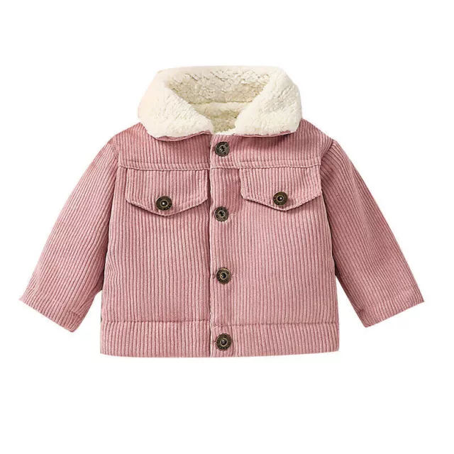 Toddler Kids Winter Jacket Boys Girls Coat Warm Fleece Button Outerwear Clothes