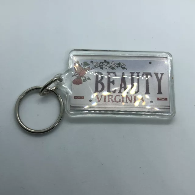 Virginia Beauty Acrylic License Plate PSA Keychain - Be a Responsible Driver