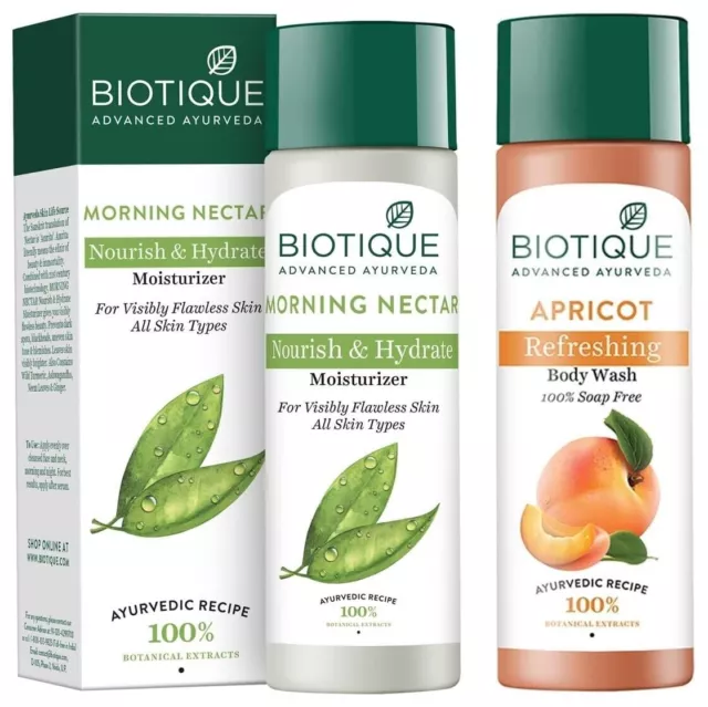 Gel de baño refrescante Bio albaricoque Biotique, 190 ml y loción matutina...