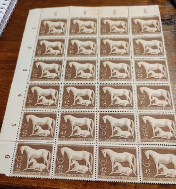Briefmarken Grossdeutsches Reich Galopprennen 42+ 108  24 Stück Bogen