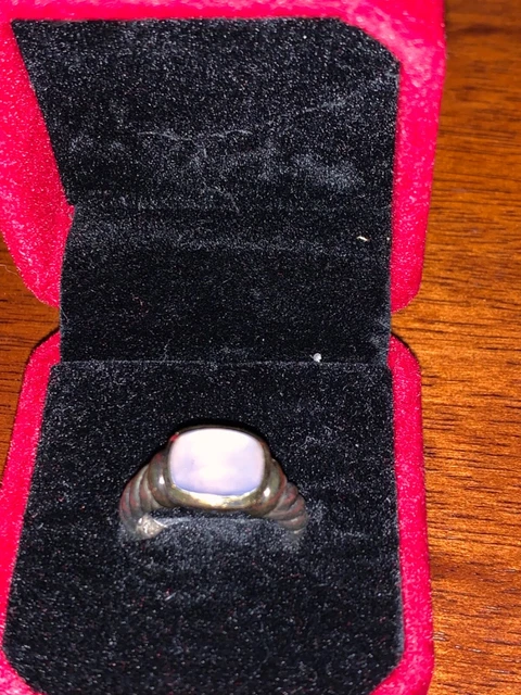 Vintage David Yurman sterling silver 925 and 14k gold Chalcedony Noblesse Ring