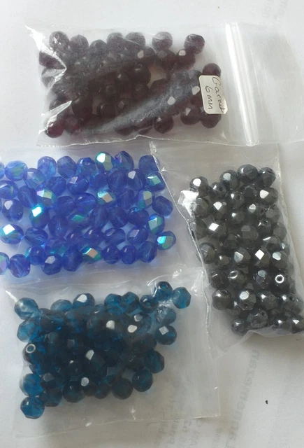 200 facettes cristal de bohême 6 mm mix couleur lot 60