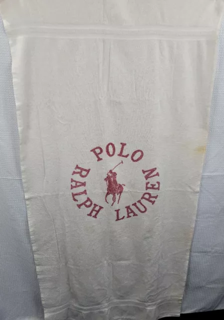 Toalla de playa vintage con logotipo de pony polo Ralph Lauren 35"" x 66"" 100 % algodón