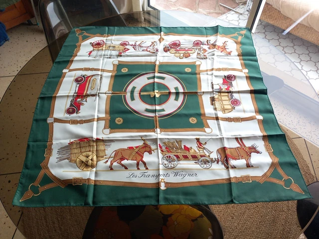 Foulard En Soie FRANÇOIS DE REIX - 85x86 Cm - Bleu - Vintage - Made In France