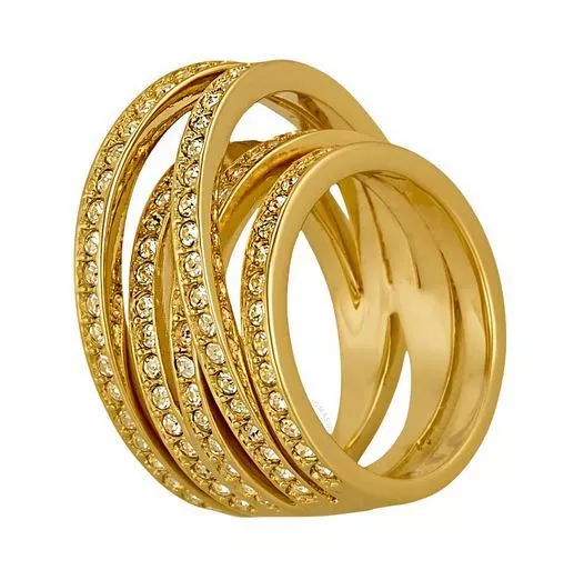 NIB $149 Swarovski Spiral Ring  Gold-plated Size 52/6 55/7  60/9