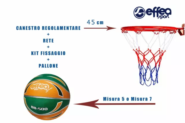 EFFEA Korb 45 CM Regulieren Basketball + Ball Profi Basketball