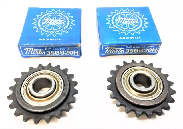 MARTIN Ball Bearing Idler Sprocket 35BB20H [Lot of 2] NOS