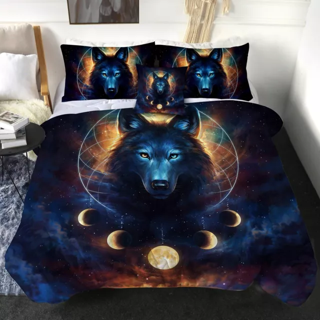 Dream Catcher by JoJoesArt Wolf King Size Comforter Set Wolf Blanket Moon Wol...