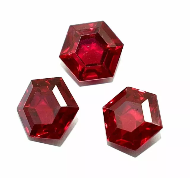 Certifié 33 CT Naturel Mozambique Rubis Rouge Hexagone Coupe Desseré Pierre Neuf