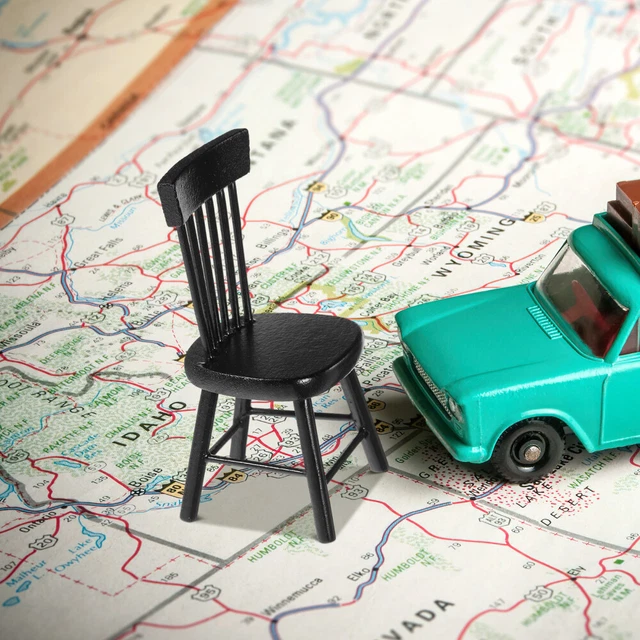 2 Pcs Adorable Doll Furniture DIY Chair Miniature Dolls Wood Chairs Tiny Toy