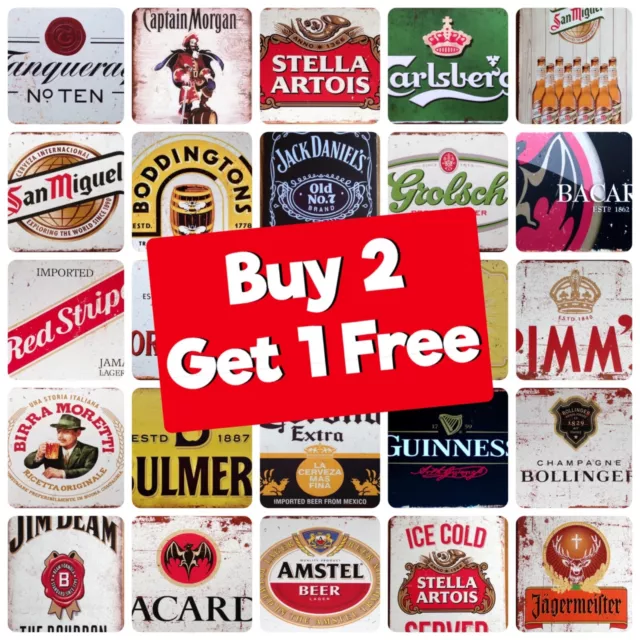METAL SIGNS VINTAGE Retro Pub Home Bar Man cave Garage Shed Poster Beer ...