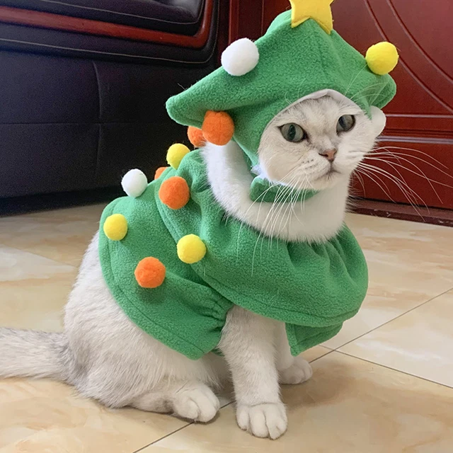 2 Teile / satz Weihnachtsbaum Haustierbekleidung Einstellbare Cosplay Kostüm