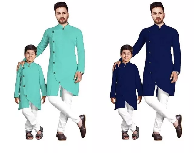 Father And Son Matching Dress Traditiona Full Sleeve Kurta Pajama Set RegularFit