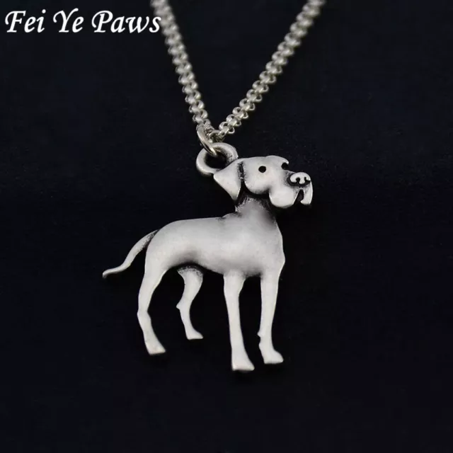 Stunning silver tone Great Dane Dog necklace Must