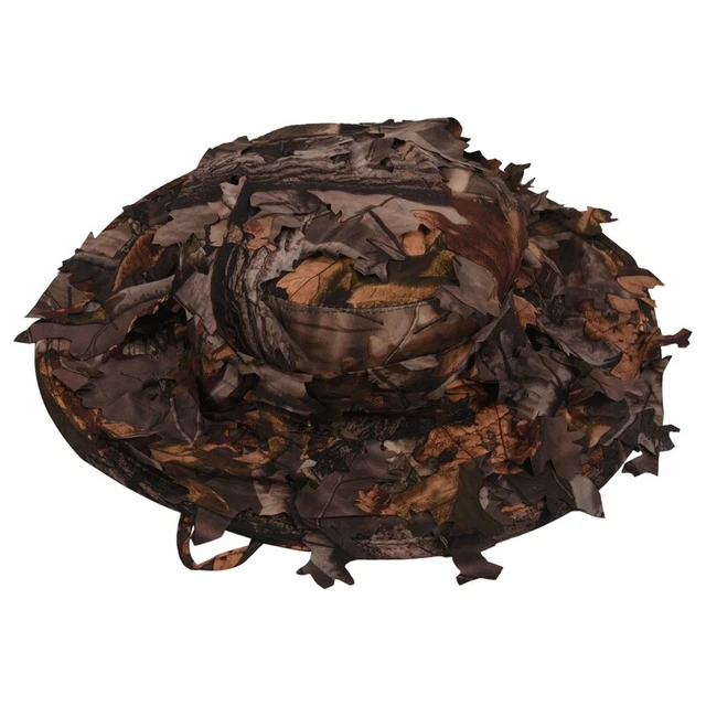 Camouflage Hunting Hat with Bionic 3D Real Tree Leaf Hunting  Fishing Hat3357