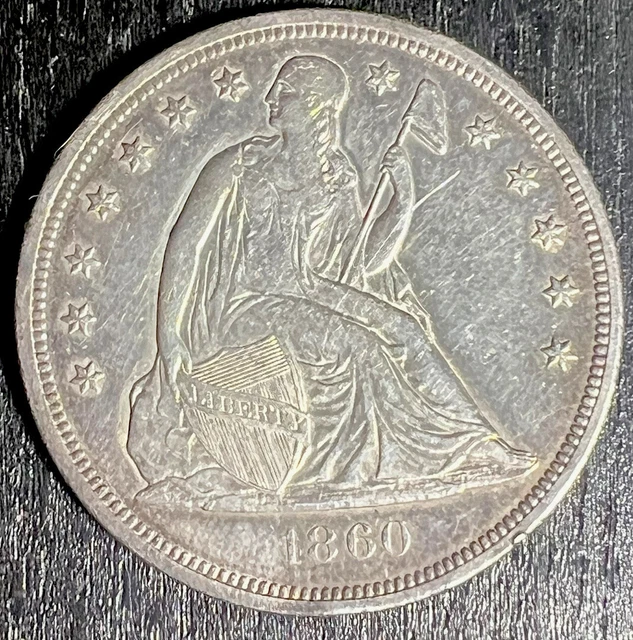 1860 O US Seated Liberty Dollar $1 Choice AU