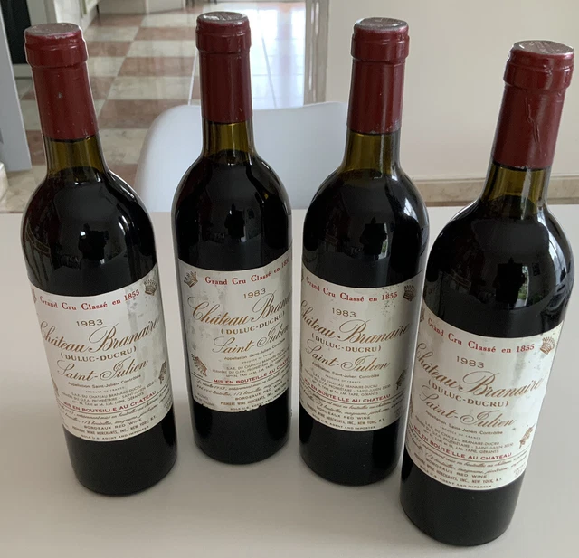 lot de 4 « Chateau BRANAIRE-DUCRU 1985 Grand Cru St-Julien »