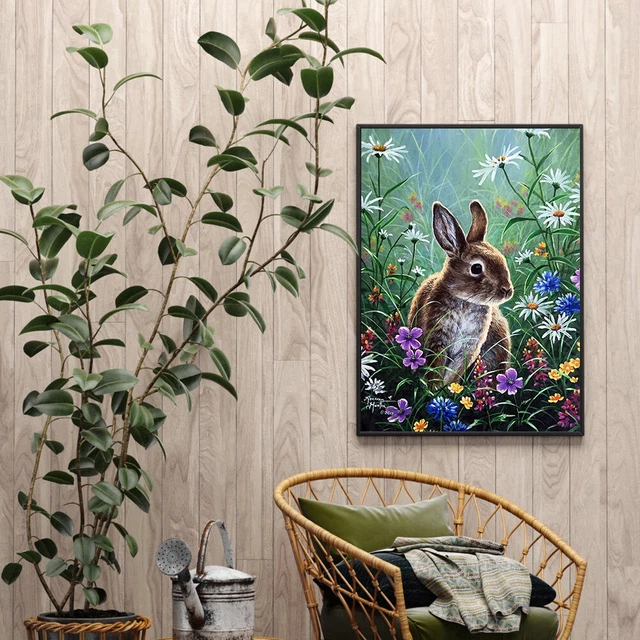 5D DIY Mosaic Craft Kits Rabbit Diamond Mosaic Painting Kits for Home Wall Decor 3