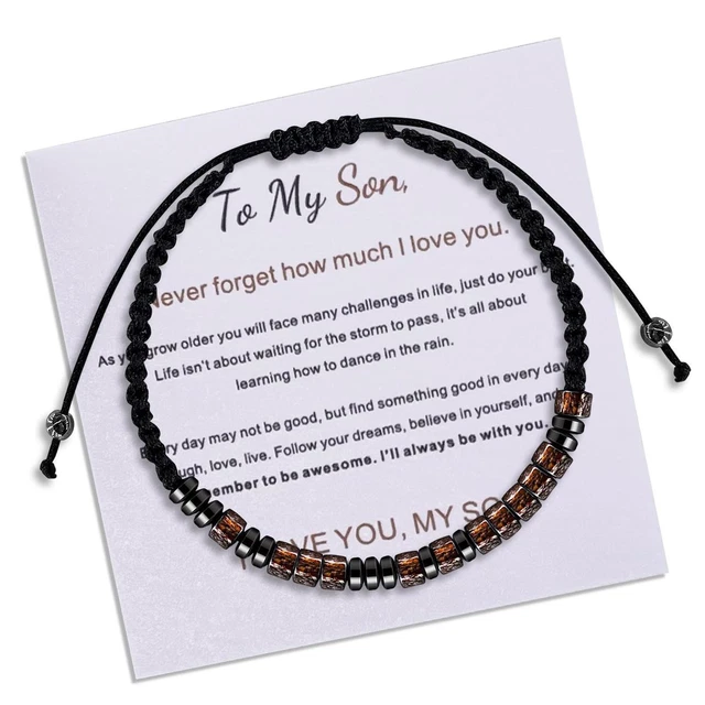I Love You Morse Code Beaded Bracelets For Men To Graduati Grandson My S9Y9 3