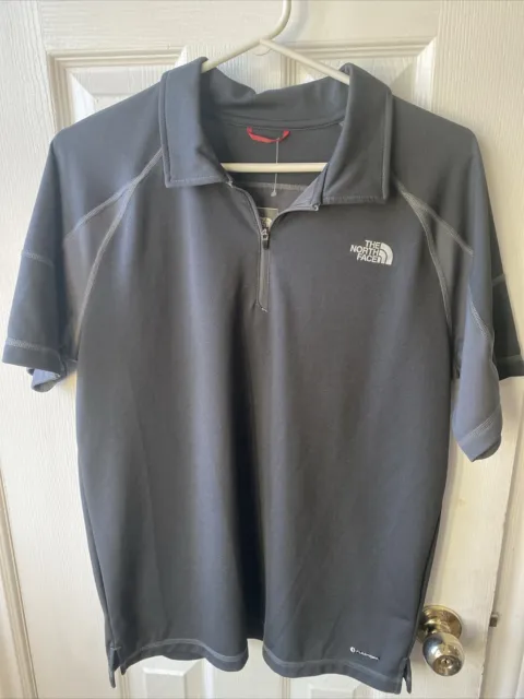THE NORTH FACE Golf Polo Shirt Mens M Grey Quarter Zip $21.92 - PicClick