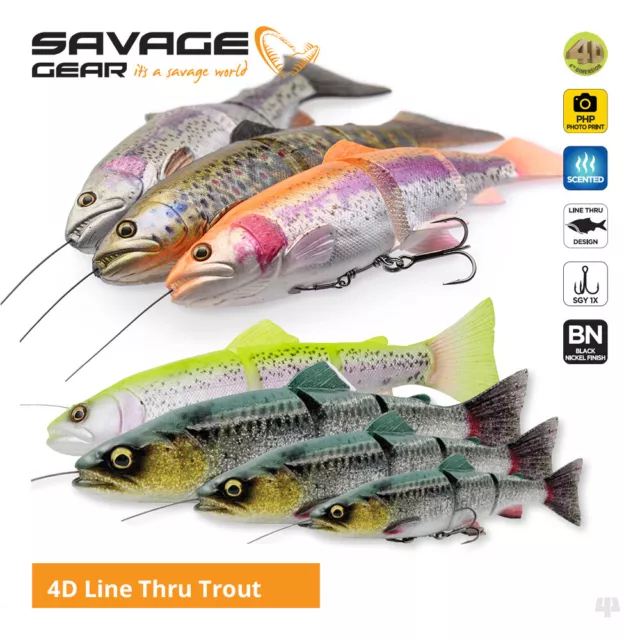 Savage Gear 4D Line Thru Trout Swim Baits / Lures - Pike Zander Salmon Fishing