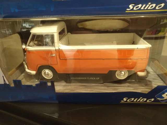 VOLKSWAGEN T1 PICK-UP 1950 ORANGE / BLANC - Solido