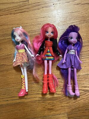 MLP Equestria Girls 3 Lot My Little Pony Dolls Twilight Pinky Pie, Celestia
