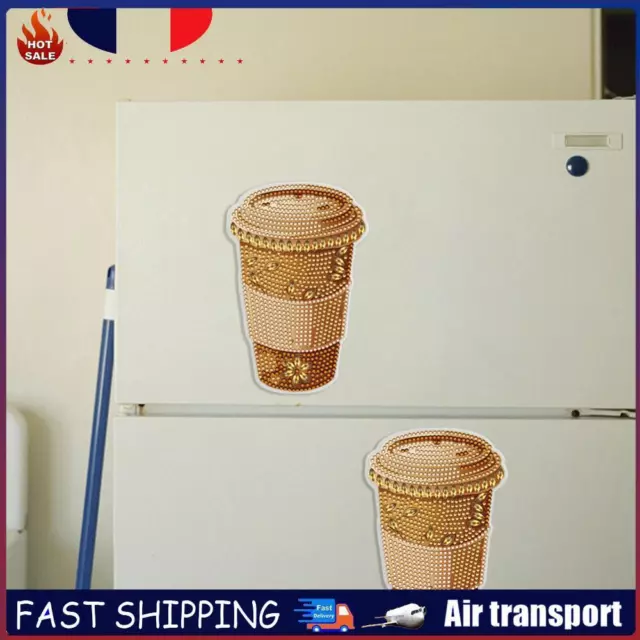 Round+Special Shape Diamond Art Fridge Magnets Sticker (Coffee Cup) FR