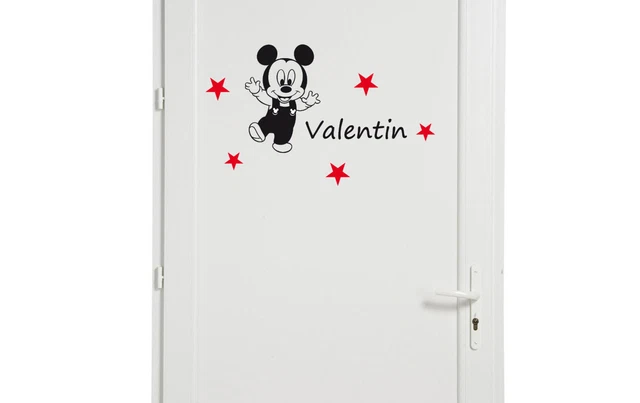 Sticker Mural Tête De Mickey Personnalisable Avec Prénom - Déco Chambre Enfant - Neuf