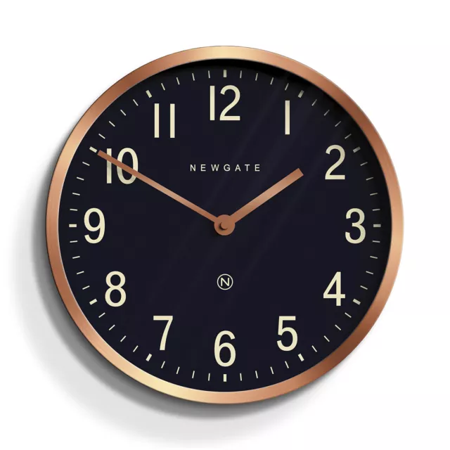 Newgate Master Edwards Wall Clock - Black - Copper - Mid-Century Modern