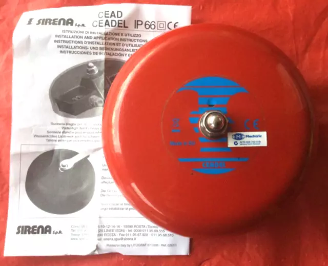 SIRENA 24VDC CEAD Electromechanical Industrial Bell - RED (BACEAD24CR)