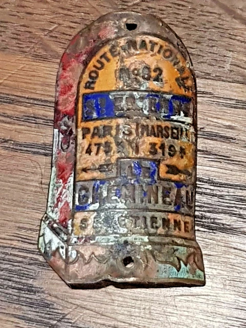 Plaque De Cadre Vélo Ancienne - Le Chemineau Route Nationale N°32 St Etienne